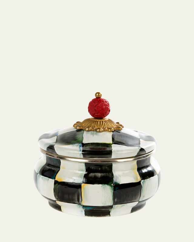 Courtly Check Squashed Pot